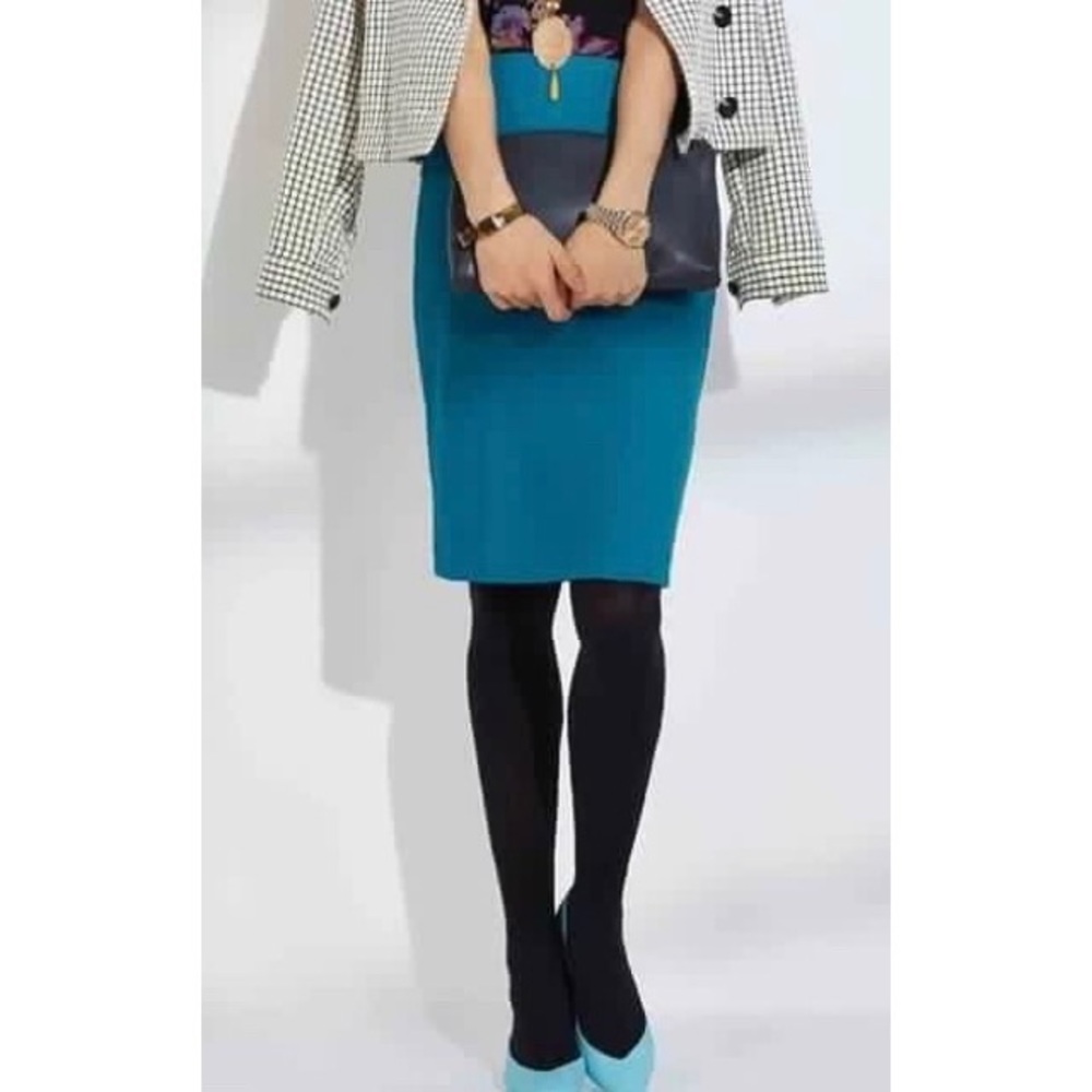 CAbi #3220 Sigourney Pacific Blue Pencil Skirt